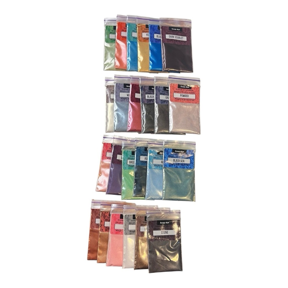 24 Mica Powder Colors - 2.4 oz Pigment Powder for Epoxy Resin Nails‎ Soap Slime